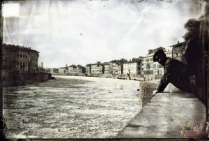 Freddissimo inverno del 1929. L'Arno non era mai stato cosi' ghiacciato