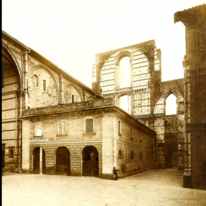 L'antica facciata del Duomo di Siena, oggi non piu' esistente! Stampa originale all'albumina ,anno 1870 circa