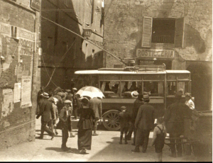 Siena 1907, partono dopo (innumerevoli prove) le prime Filovie (a trazione elettrica) x le vie cittadine, una delle prime in Italia