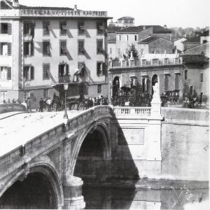 Pisa 1875, il ponte Solferino/E.Van Lint