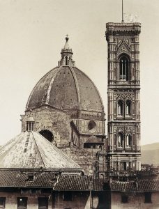 Firenze 1852 Cattedrale di Santa Maria del Fiore e Campanile di Giotto, foto Alinari 