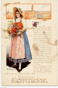 Firenze ,in un antica cartolina pubblicitaria delle "Compresse di Aspirina"..!